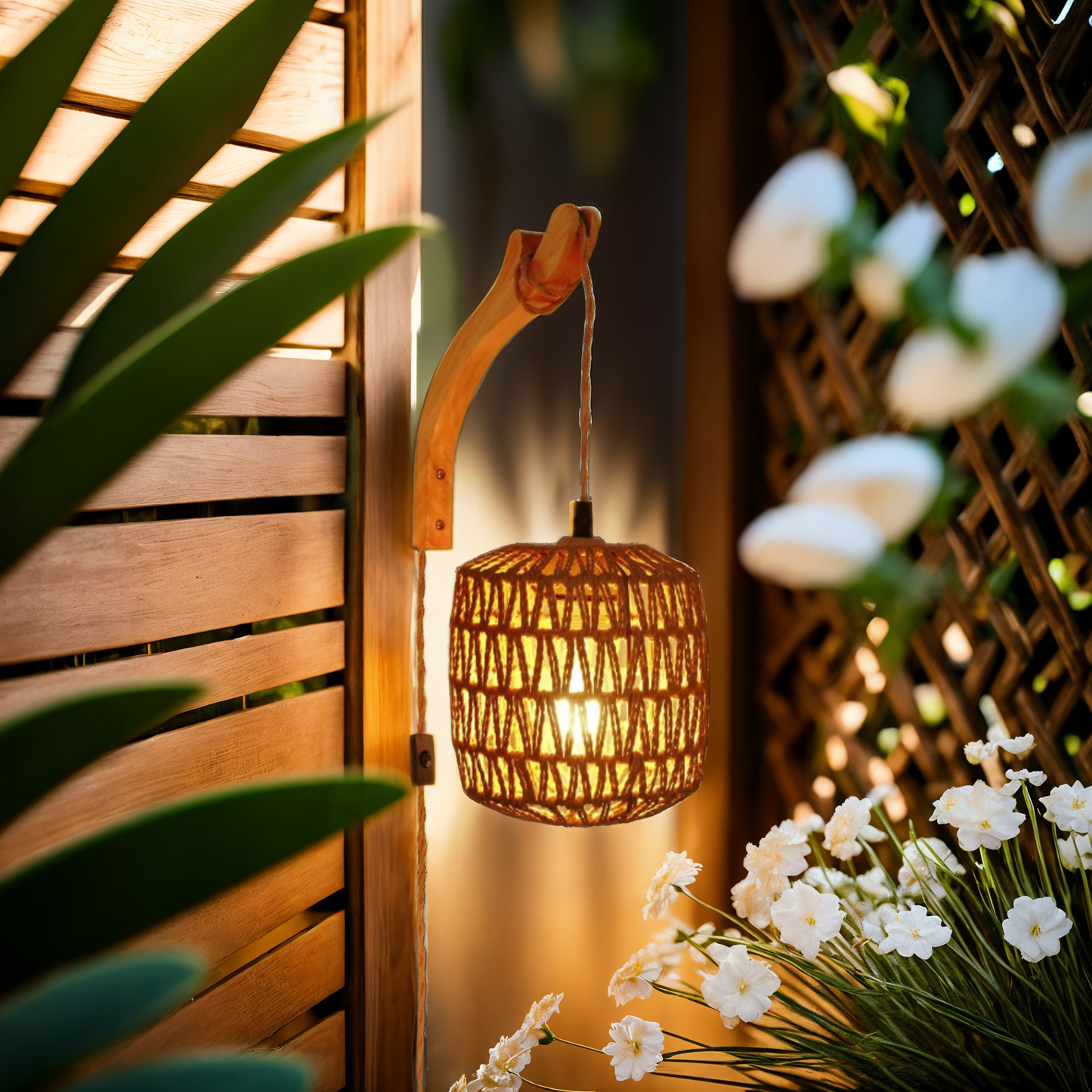 Chaleur d'Été - Lampe de paille au style exotique